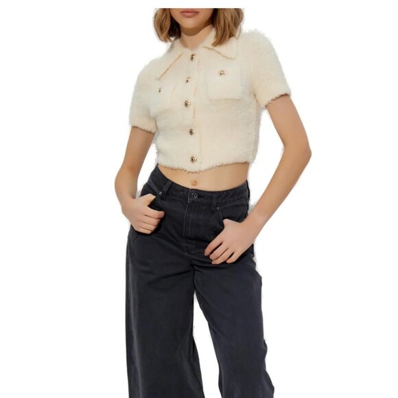 Self-Portrait Knitted Cropped Top Size XS - Picture 4 of 7